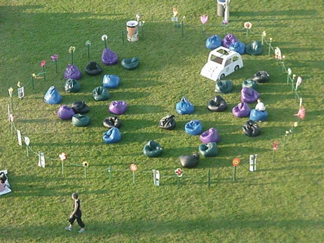 VIP Bean Bag Seating being set up