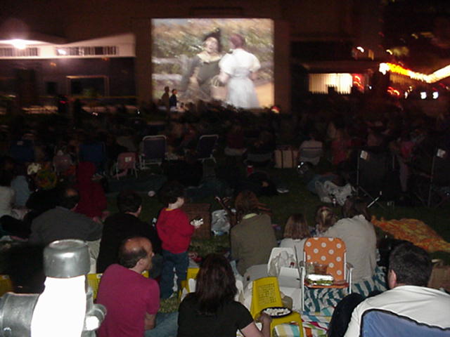 Crowd and screen perspective from only 1/2 way back.