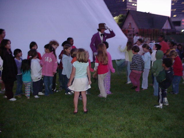 Willy Wonka does his summersault enterance